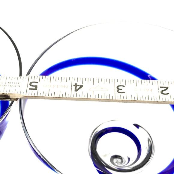 Vintage Pier 1 Blue Swirl Margarita Glasses Set of 2- Size 7" Tall x 5" Diameter - Picture 12 of 12